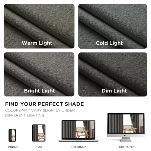 Cortinas 100% opacas Joydeco grises de 2 paneles aislantes para ventanas 8