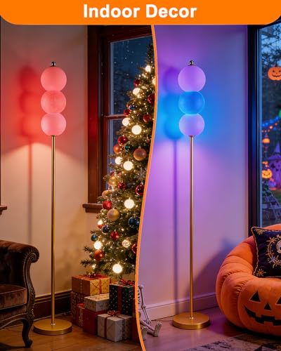 Image of Lightdot RGB Floor Lamp with Touch Control, Dimmable Globe Modern Standing Lamp, RGB&3000K Color Changing LED Floor Lamp Ambient Lighting, Blue Tall Lamp for Living Room Bedroom Gaming Corner Decor