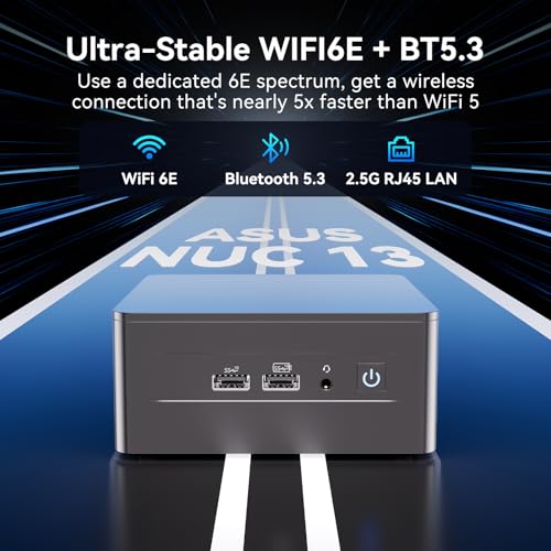 Image of Intel NUC 13 PRO, for ASUS NUC 13 Pro NUC13ANHi5 Arena Canyon 16GB RAM 512GB SSD, Core i5-1340P, Win 11 Pro Mini Desktop Computer, 8K /4K UHD, Gigabit Ethernet /WiFi-6 /VESA for Business /Office /Home