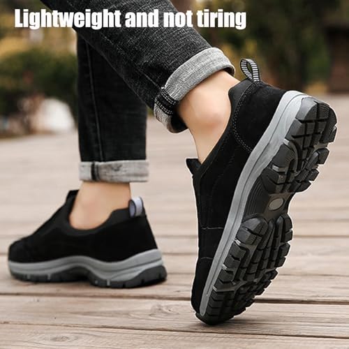 Dallader Orthopedic Walking Shoes Hiking Shoes Mens, Dallader Comfortable Waterproof Orthopedic Shoes, Slip-On Outdoor Sneakers(Black,US 13.5)2