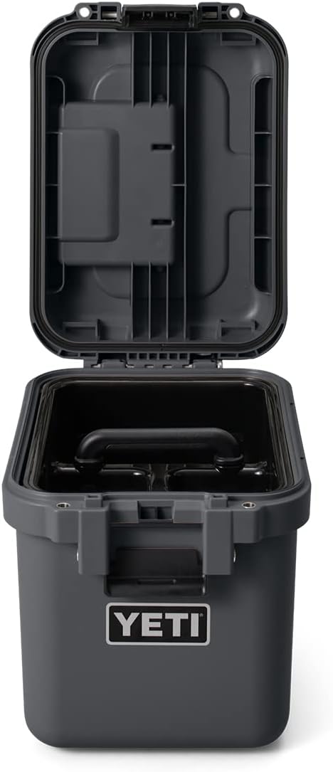 YETI LoadOut 15 GoBox Divided Waterproof Cargo Case, Dry Box, Camera Case, Fishing Tackle Box, Charcoal