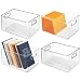 mDesign boite stockage à poignées intégrées (lot de 4) – boite rangement pour la cuisine, la salle de bain ou la papeterie – boite plastique empilable pour le bureau – transparent