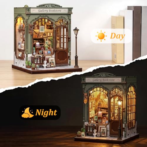 Image of PATPAT 1 Pack Wooden Book Nook Kit Ages 14 Miniature Bookstore Decor