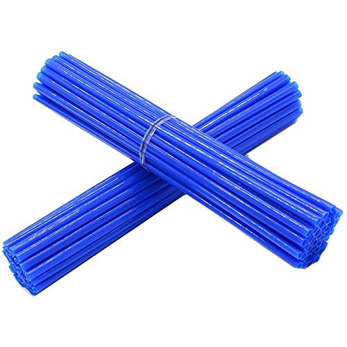 Super Pop Bicycle Spoke Skins Wraps Compatible with Schoolmate Bike Fans- Colorful Bike Wheel Decoration-72 Pcs(Blue)