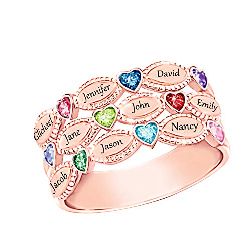 Personalized Mothers Rings 9 Simulated Birthstones Rings for Mother Name Rings Mother Grandmother Gifts For Mother's Day3