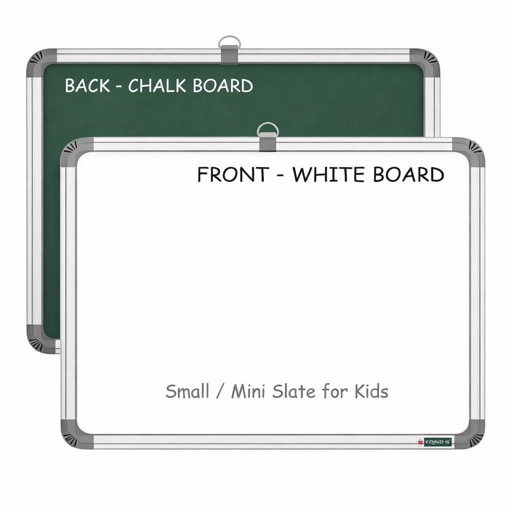 YAJNAS Black Board for Kids | Wood - Double Sided Blackboard Slate | Pre-Writing Toys | Educational Kids Toys | Heavy Duty Slate Chalk Boards with Frame 9x11 Inch (23x28 cm) — Amazon image 24