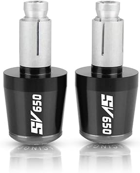 Motorcycle Handlebar Ends Plug Motorcycle Handle Bar Ends Weight For Suzuki SV650 SV650S 2016-2020 Handlebar Grip Cap Anti Vibration Silder Plug Handlebar Ends(Black and Grey)