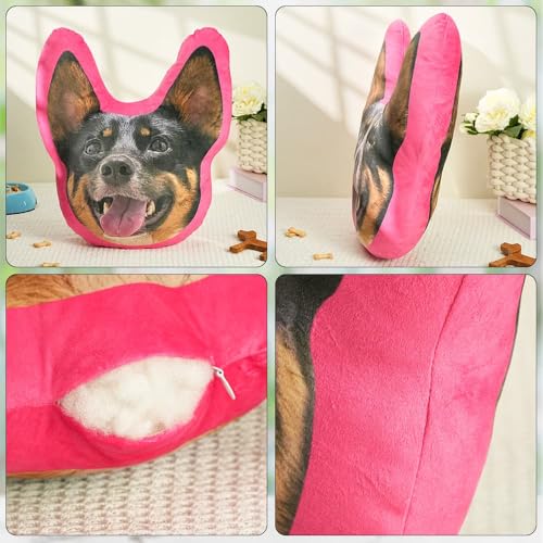 Kissen Mit Foto Bedrucken Lassen, Personalisiert Lustig Hunde Zierkissen Katze, Kuscheltier Selbst Gestalten mit Bild, Persönliche Geschenke Fotokissen für Beste Freundin, Männer, Papa, Mama