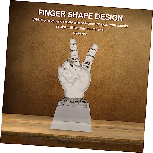 Image of balacoo Trophy Medal Thumbs up Trophy Award Accessory Awards Shaped Decor Clear Thumb Trophy Award Trophy First