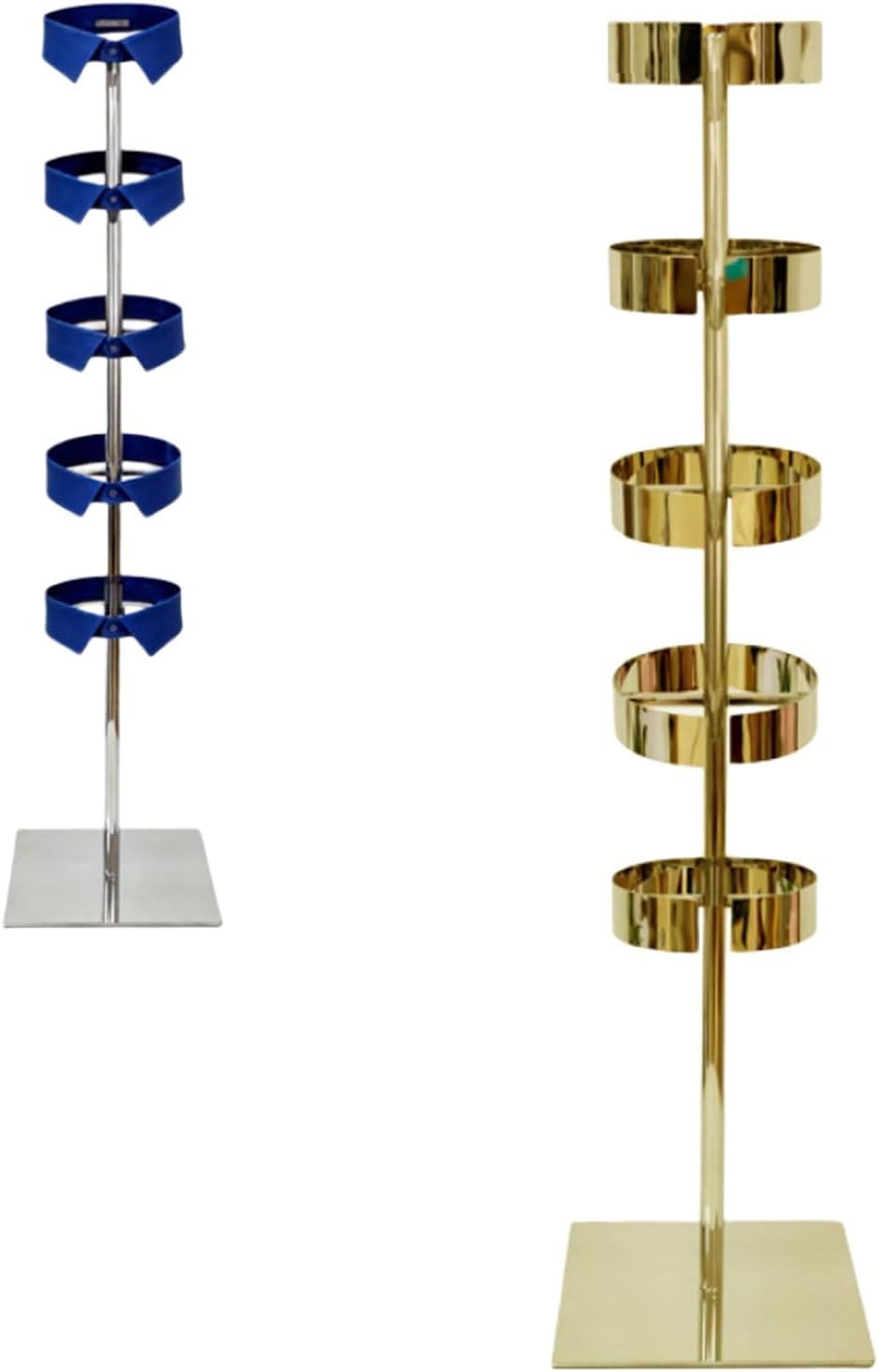Shirt Collar Display Stand, 3/4/5 Tier Commercial Stainless Steel Collars Display Stand Holder, Collar Metal Rack For Suit Clothing Store(Gold,5 Layer)