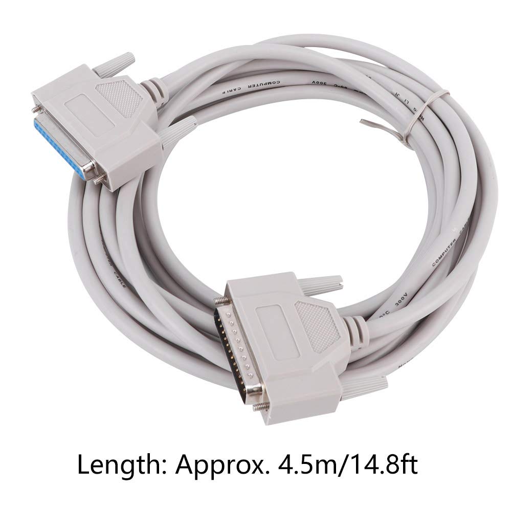 Fyearfly 15 Piedi Db25 Cavo di Prolunga 25 Pin, Lunghezza 4,5M(15Piedi) Linea di Porte Parallele Db9 Db25 Con Connettore Maschio E Femmina Rs232, per Stampante, Macchina per Incisione Mach-3