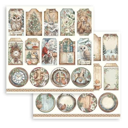 Stamperia - Scrapbook Paper Pad for Scrapbooking, Albums, Card Making, Bullet Journalling and More, Acid Free, Double-Sided, Perfect for Hobbies, Crafts, and Gifting (The Owl’s House) (30.5 x 30.5cm)