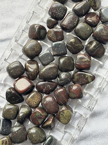 Image of Tumbled Stones, Natural Crystal Healing Stones, Home Office Decor, Aquarium Decorative Pebbles, Vase Fillers (Dragon Blood, 50)