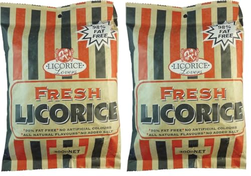 JC's Licorice Lovers Fresh Licorice 300 g (Pack of 2)