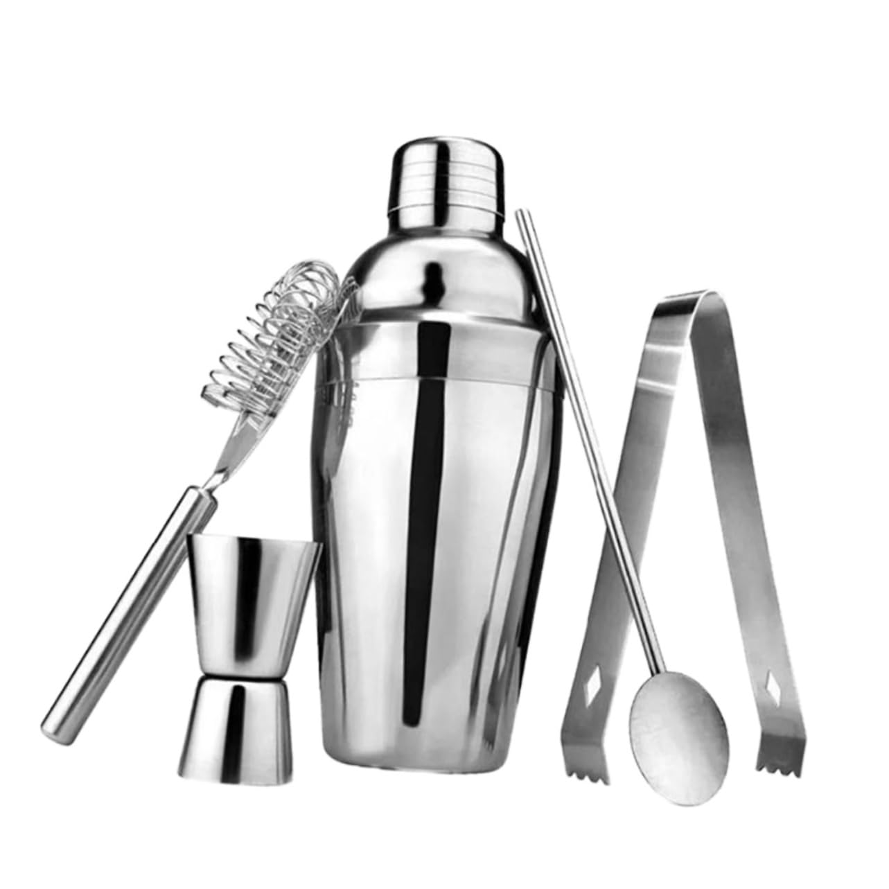 POPETPOP Set Cocktail Professionale Shaker da 550ml Robusto e Comodo 5 Pezzi in Acciaio Inossidabile Accessori Moderni per Bar Domestico e Aperitivi