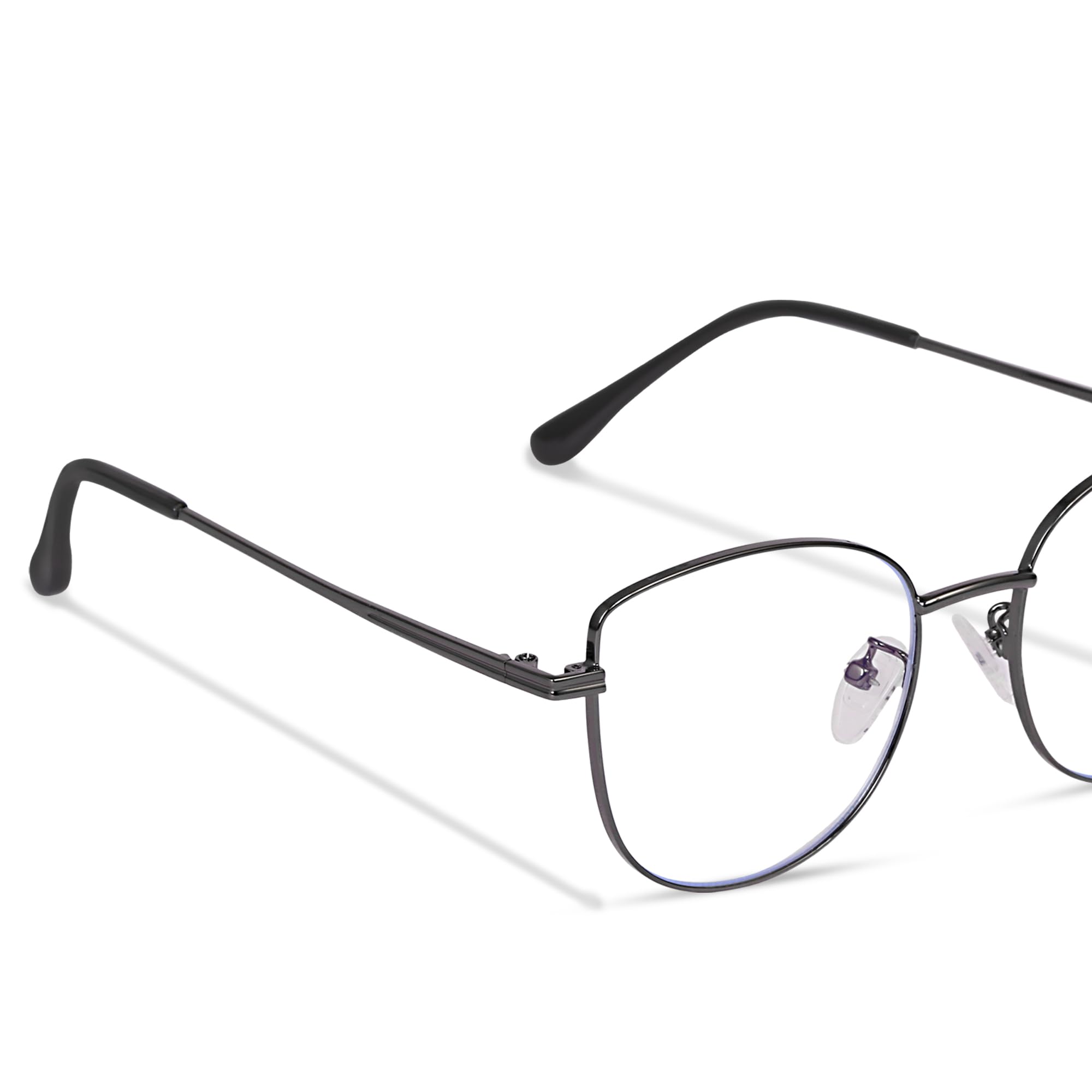 Poshh Eyewear Blue Light Blocking Computer Eyeglasses for Women | Premium Cat Eye Glasses | Anti Glare & UV Protection frames | (Grey) 1