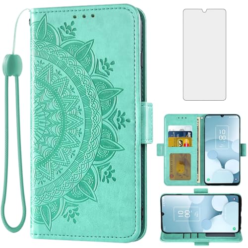 Étui TCL 40 XL Asuwish avec protection écran verre trempé et porte-carte