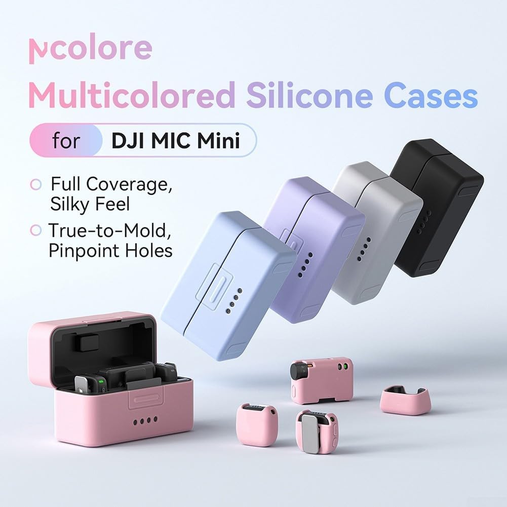 Coque en silicone anti-chute pour DJI Mic Mini, solution de protection légère et facile à nettoyer (bleu)