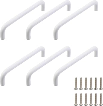 Geesatis Cabinet Pulls White Aluminium Alloy Kitchen Drawer Pulls Cabinet Handles,White,5-inch Hole Center