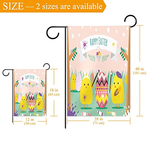 Drapeau de jardin Pâques double face en polyester pongé premium - 3
