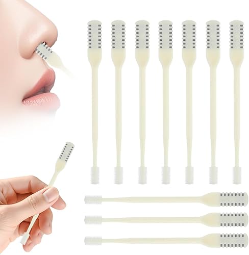 Miniatura 17 de Cortador de pelo nasal 2 en 1, recortador manual de vello de nariz para hombres y mujeres, removedor de vello de nariz de doble cara giratorio de