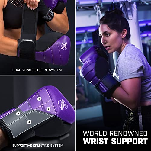 Image of Hayabusa T3 Boxing Gloves - Purple /Black, 16oz | Sparring Gloves, Muay Thai Gloves, Kickboxing Gloves, Heavy Bag Gloves, Boxing Gloves for Men and Women, Boxing Gloves