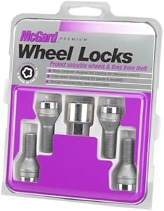 McGard 27216 Chrome Bolt Style Cone Seat Wheel Locks (M12 x 1.25) Set of 4 Locks / 1 Key (Pack of 1)