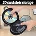 Black 20 Capacity CD/DVD Case Holder Portable CD Storage Organizer, Small Round DVD Case Wallet for Car, Home,Travel