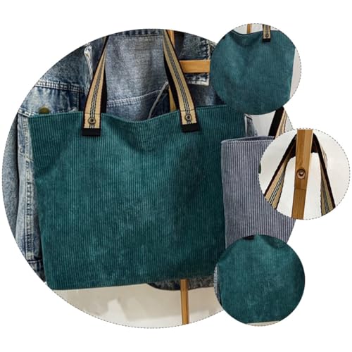 Capacité spacieuse vintage pour ce sac fourre-tout en coton vert