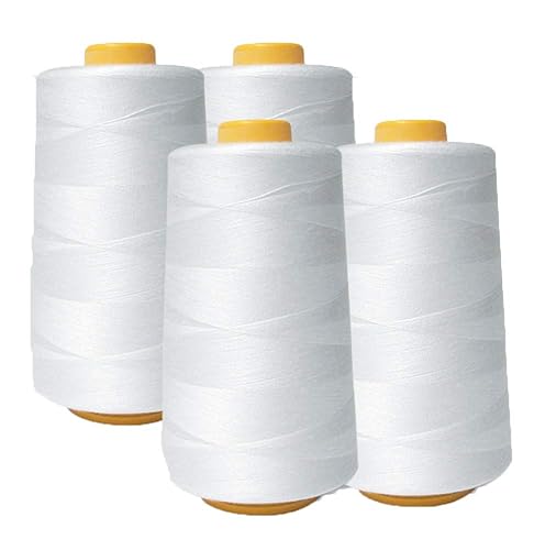 AK Trading 4-Pack White All Purpose Sewing Thread Cones (6000