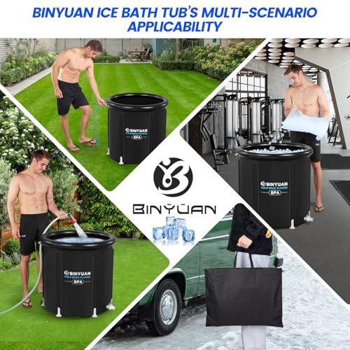 image for BINYUAN XL Ice Bath Tub for Athletes With Cover 99 Gal Cold Plunge Tub