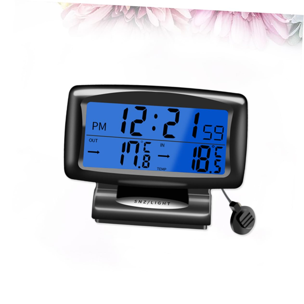iplusmile 2piezas Electrónico Para Auto Doble Temperatura y Reloj Digital Luminiscente Para Tablero De Coche Resistente Al Agua Fácil Instalación Sin Perforación