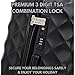Preston Morgan Medium Suitcase on 4 Dual Spinner Wheels Super Lightweight ABS Hard Shell Hold Check in with Built-in TSA Lock (Black, 75L)