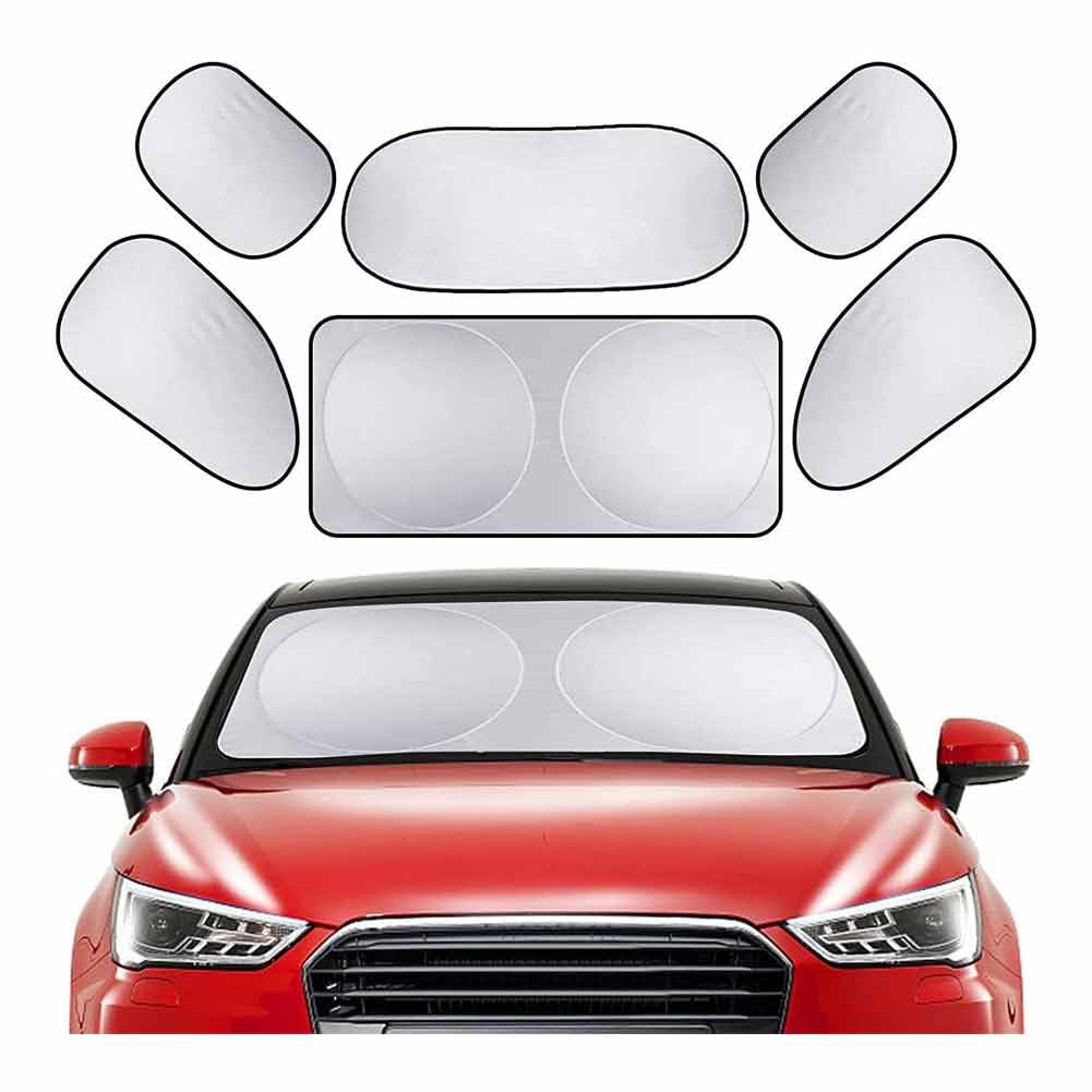 Parasole Auto per Lincoln Navigator 2019-2026, Set 6 Pezzi Parabrezza Interno Tende Riflettenti Protezione UV Finestrini Laterali Lunotto Posteriore