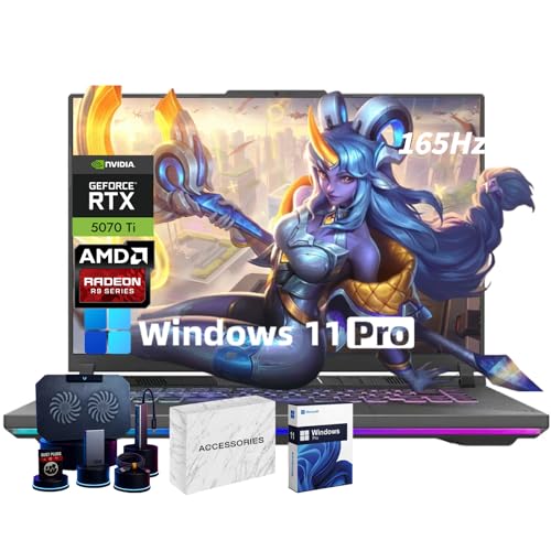 Image of ASUS ROG Strix-G16 Gaming Laptop Computer • 16 inch 165Hz 300 nits Display• AMD Ryzen 9 HX 8940HX • NVIDIA GeForce RTX 5070 Ti • Backlit KB • Win11 Pro PC, w /Accessoires (64GB DDR5 RAM, 4TB SSD)