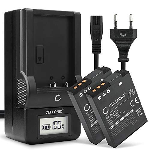 CELLONIC® 2X Batería EN-EL12 Compatible con Nikon CoolPix A900 W300 S9900 S9700 S9500 S9300 S9100...