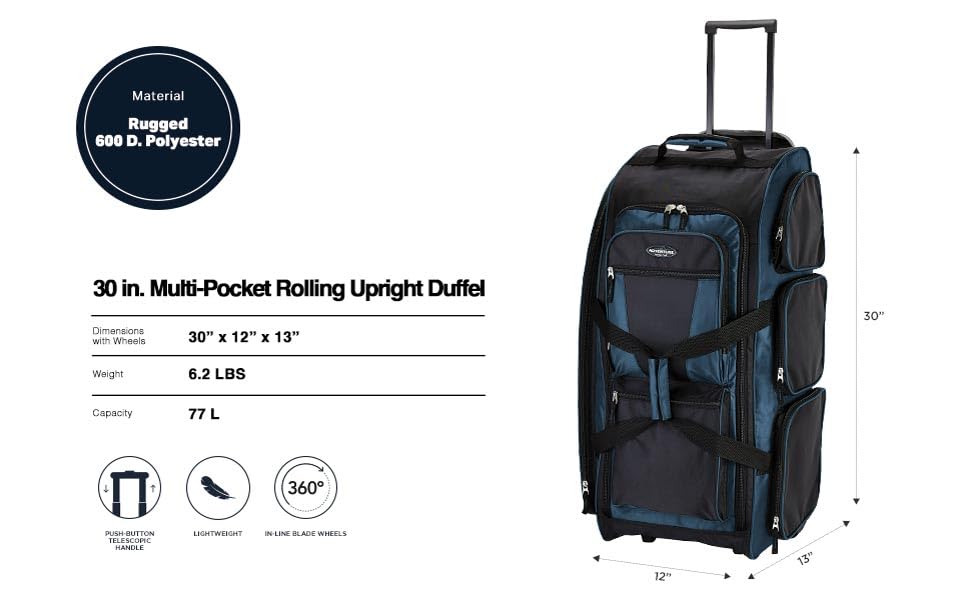 Image of Travelers Club Polyester Luggage Duffel Bag (85130 Blue)