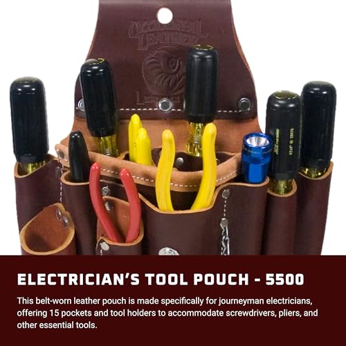 Occidental Leather Electrician's Tool Pouch - 15 Pockets & Tool Holders - Made in USA