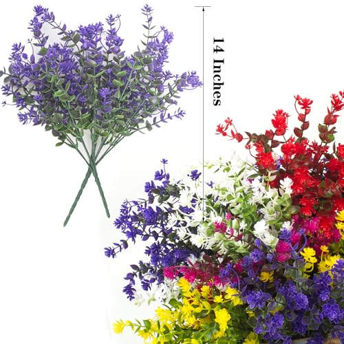 Artificial-Flowers-12-Bundles-Outdoor-Fake-Flowers-for-Decoration-UV-Resistant-Faux-Plastic-Plants-Garden-Porch-Window-Box-Decor Artificial Flowers 12 Bundles Outdoor Fake Flowers for Decoration UV Resistant Faux Plastic Plants Garden Porch Window Box Decor