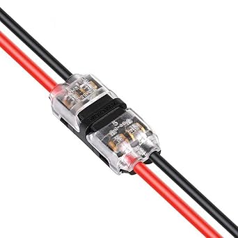 Kalolary Wire Connectors, 20 Pack 2 Pin 2 Way Low Voltage Universal Compact Wire I Tap Connectors, 18-22AWG Electrical Wire Connection Self-Stripping Quick Splice