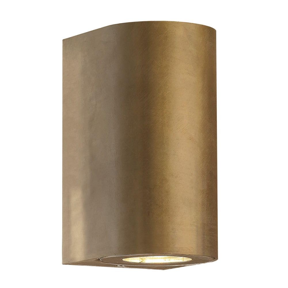 Nordlux Canto Outdoor Wall Light Brass Brass GU10 Coastal/Marine Safe - Garden, Patio, Entrance Mains Powered, IP44