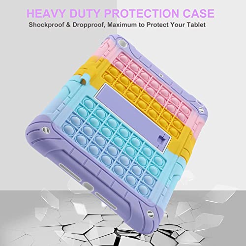 Funda para iPad 10.2 con soporte para lápiz y correa ajustable en color arcoíris 4
