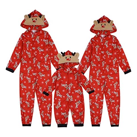 Christmas Onesie Family Matching Pyjamas Set Sleepwear Holiday Gifts for Mens Womens Boys Girls Reindeer Loungewear Jumpsuit Kid Cover