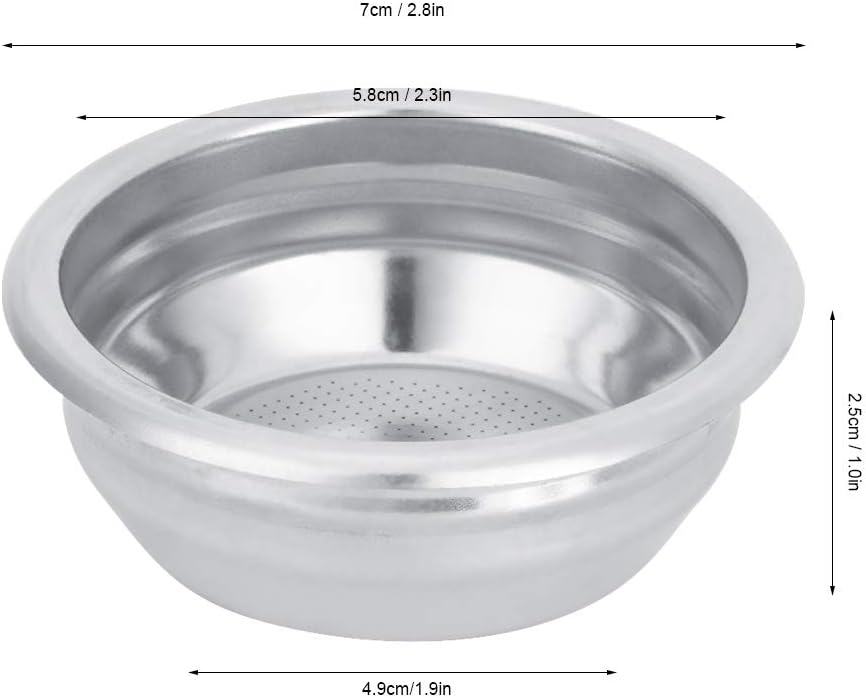 58mm Coffee Filter, Stainless Steel Espresso Machine Portafilter Ridged, Replaceable Single Filter for most 58mm Portafilter Coffee Machines Single Wall Filter Accessories