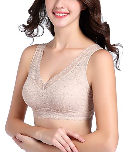 Intimate Portal Ange Wireless Bra with Pockets Sleep Comfort Bra Beige 36A 36B