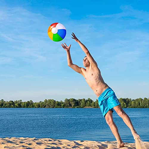 Jishi Beach Balls Bulk 12" 12-Pack Kids Pool Party Favors Water Toys - Toddler Inflatable Beach Balls Summer Outdoor Games Activities - Hawaiian Luau Tropical Birthday Party Decorations Supplies Gifts #TOP5