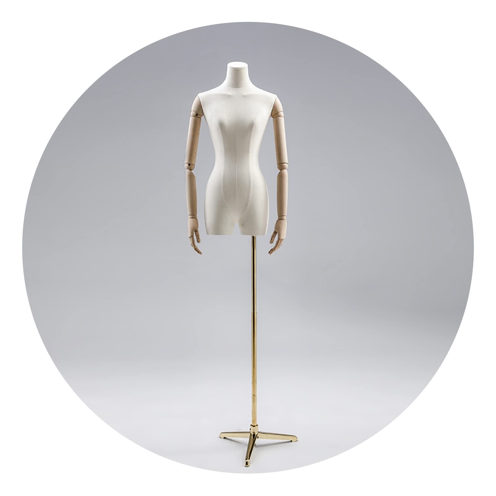 Female Mannequin Torso Body, Fashion Half Body Dress Form Model Props, Dummy Manikin with Tripod Stand Base for Clothing Suit Display, 4 Sizes