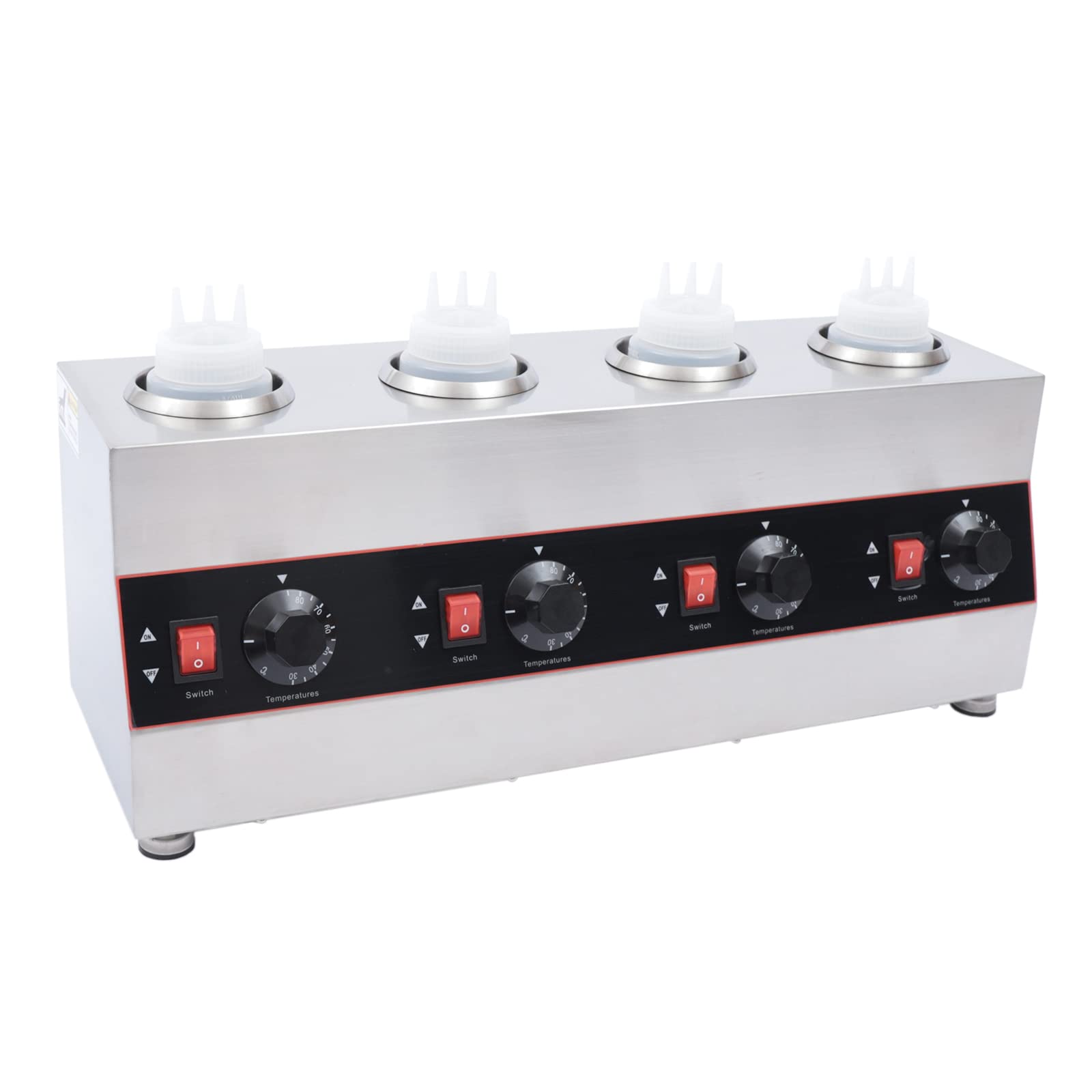 Dispensador de salsas, bomba dosificadora, dispensador de salsas, bomba de salsa comercial, de acero inoxidable, calentador eléctrico de salsa, 640 W, 30-85 °C, para botellas de salsa de