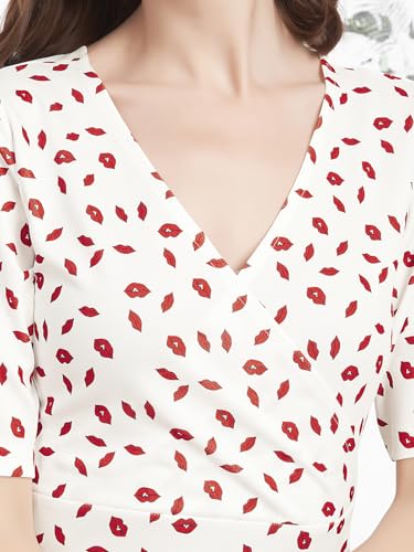 Image of Selvia Women's Lycra Bodycon Mini Dress (743DTK11806N-M White & Red