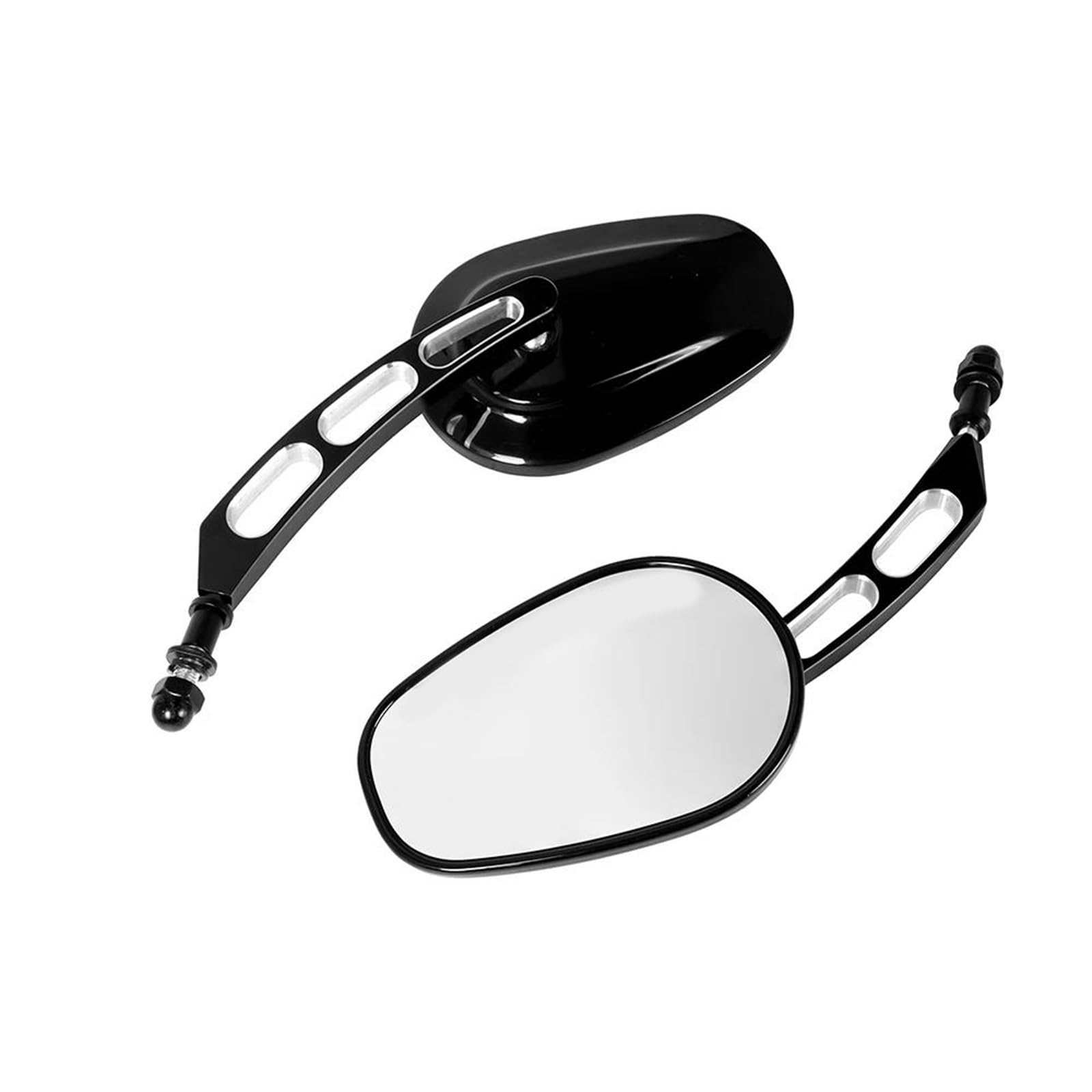 Rétroviseurs de moto 8mm de qualité supérieure en aluminium noir pour Sportster